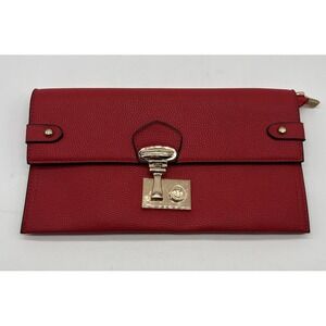 BELLA COLLECTION Women's Red Evening Party Clutch Purse w/ Gold Tone Lock